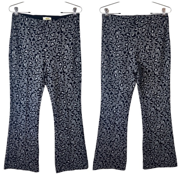 Anthropologie Maeve Mollie Kick Flare Gray Leopard Pants - Picture 14 of 14